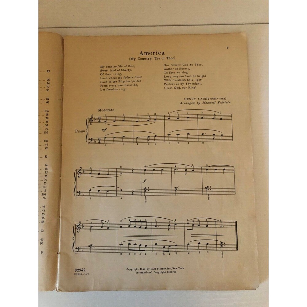 Vintage sheet music America 1930’s Cover Page & Back Cover Missing